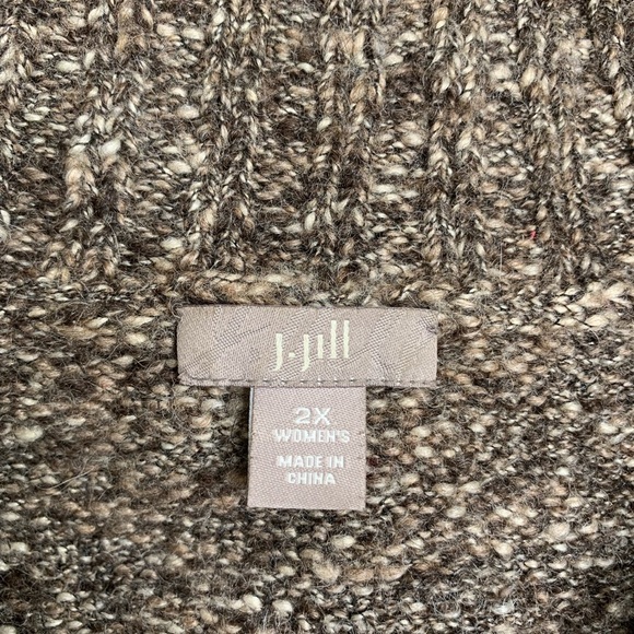 J Jill Mock Neck Wool/Alpaca Double Zip Front Cardigan - Picture 3 of 7